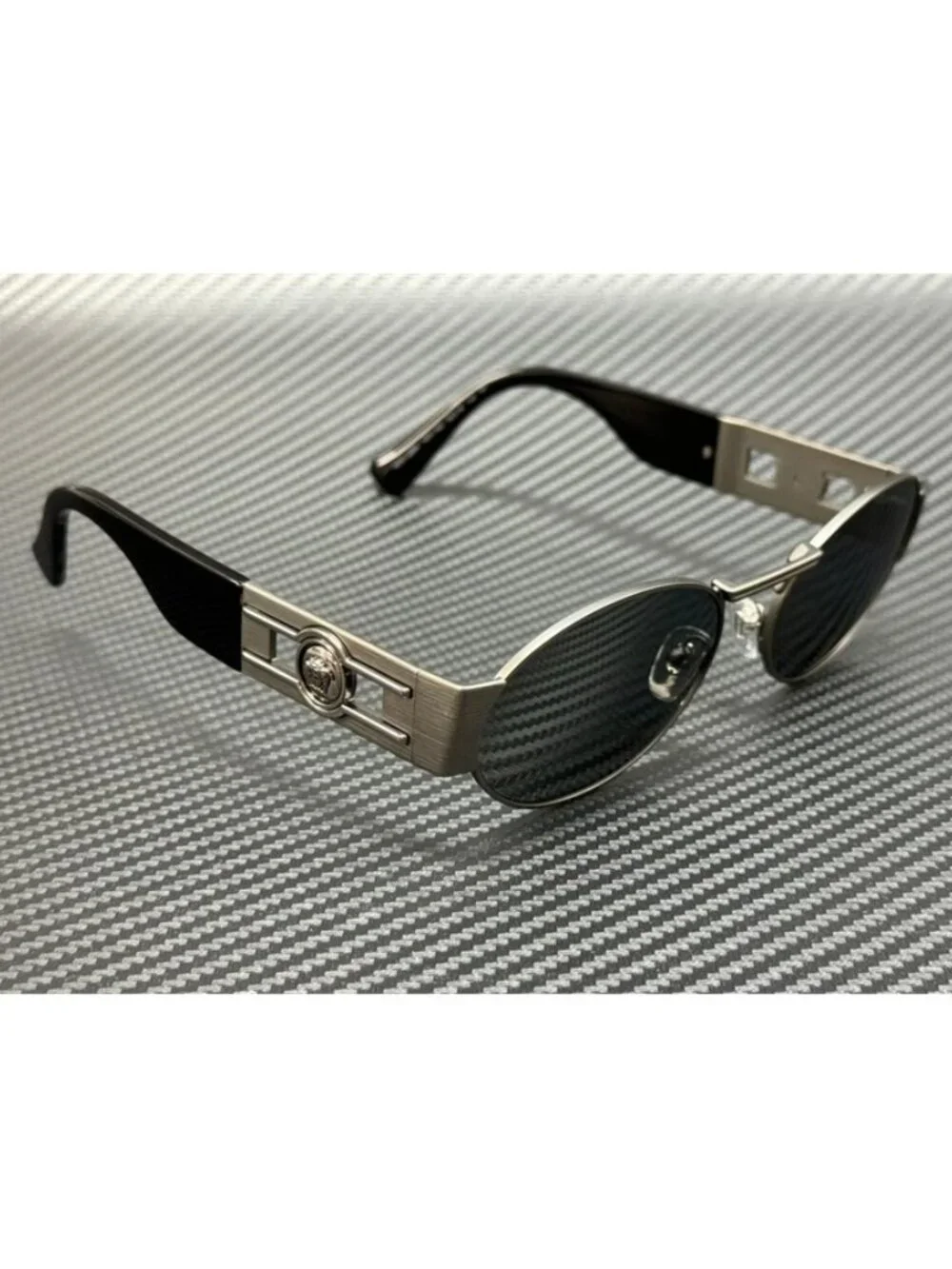 New Versace Men Matte Gunmetal Sunglasses 56-18-140